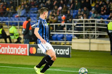KHARKIV, UKRAINE - December 11, 2019: Remo Freuler player during the UEFA Champions League match between Shakhtar vs Atalanta Bergamasca Calcio BC (Italy), Ukraine