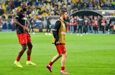 Kyiv, Ukrayna - 14 Ekim 2019: Uefa Euro 2020 ön eleme karşılaşmasında Ukrayna milli takımı Ukrayna ile Ukrayna milli takımı arasında oynanan karşılaşmada Bernardo Silva