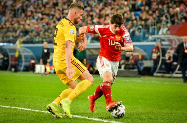 SAINT-PETERSBURG, RUSSIA - November 16, 2019:  Toby Alderweireld player during UEFA EURO 2020 qualifying match between national team Russia against Belgium national team, Russia