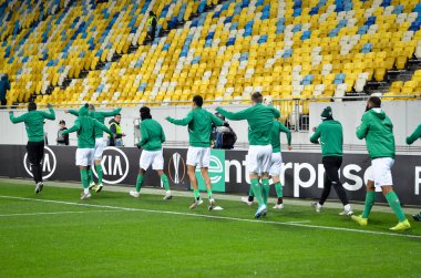 LVIV, UKRAINE - November 07, 2019:  AS Saint Etienne training session during the UEFA Europa League match between Alexandria (Ukraine) vs AS Saint Etienne (France), Ukraine