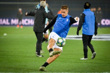 KHARKIV, UKRAINE - December 11, 2019: Mario Pasalic players during the UEFA Champions League match between Shakhtar vs Atalanta Bergamasca Calcio BC (Italy), Ukraine