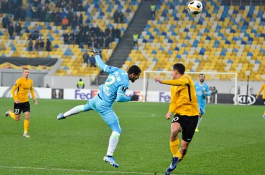 Lviv, Ukrayna - 28 Kasım 2019: Alexandria (Ukrayna) ile Wolfsburg (Almanya) arasındaki Uefa Avrupa Ligi karşılaşmasında William oyuncu