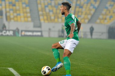 LVIV, UKRAINE - November 07, 2019: Denis Bouanga player during the UEFA Europa League match between Alexandria (Ukraine) vs AS Saint Etienne (France), Ukraine