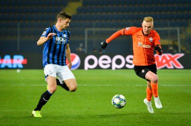 KHARKIV, UKRAINE - December 11, 2019: Remo Freuler player during the UEFA Champions League match between Shakhtar vs Atalanta Bergamasca Calcio BC (Italy), Ukraine
