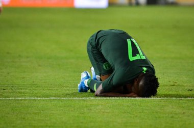 DNIPRO, UKRAINE - September 10, 2019: Samuel Kalu player during the friendly match between national team Ukraine against Nigeria national team, Ukraine