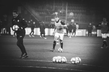 KHARKIV, UKRAINE - December 11, 2019: Robin Gosens players during the UEFA Champions League match between Shakhtar vs Atalanta Bergamasca Calcio BC (Italy), Ukraine