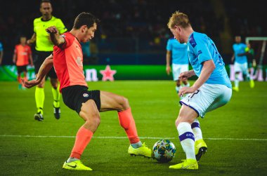 KHARKIV, UKRAINE - September 18, 2019: Kevin De Bruyne during the UEFA Champions League match between Shakhtar Donetsk vs Manchester City (England), Ukraine