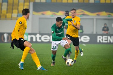 LVIV, UKRAINE - November 07, 2019: Arnaud Nordin player during the UEFA Europa League match between Alexandria (Ukraine) vs AS Saint Etienne (France), Ukraine