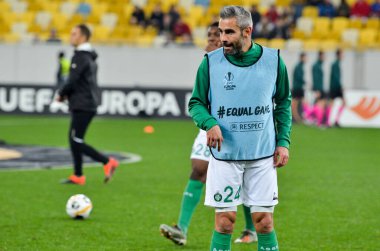 LVIV, UKRAINE - November 07, 2019: Loic Perrin player during the UEFA Europa League match between Alexandria (Ukraine) vs AS Saint Etienne (France), Ukraine