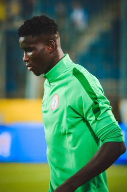 DNIPRO, UKRAINE - September 10, 2019: Paul Onuachu player during the friendly match between national team Ukraine against Nigeria national team, Ukraine