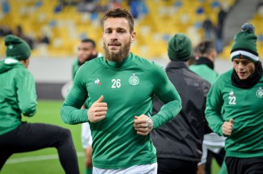 LVIV, UKRAINE - November 07, 2019: Mathieu Debuchy player during the UEFA Europa League match between Alexandria (Ukraine) vs AS Saint Etienne (France), Ukraine