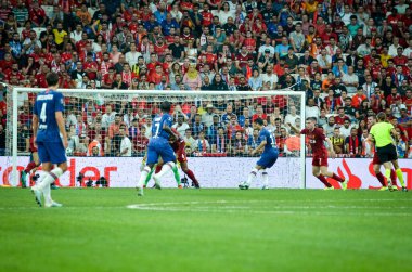 Istanbul, Turkey - August 14, 2019: Pedro player during the UEFA Super Cup Finals match between Liverpool and Chelsea at Vodafone Park in Vodafone Arena, Turkey