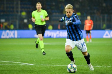 KHARKIV, UKRAINE - December 11, 2019: Papu Gomez player during the UEFA Champions League match between Shakhtar vs Atalanta Bergamasca Calcio BC (Italy), Ukraine