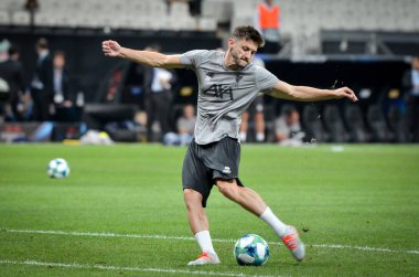 İstanbul, Türkiye - 14 Ağustos 2019: Uefa Süper Kupası Finallerinden önce Adam Lallana Liverpool ile Chelsea arasında Vodafone Park, Vodafone Arena, Türkiye