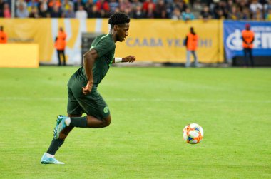 DNIPRO, UKRAINE - September 10, 2019: Ola Aina player during the friendly match between national team Ukraine against Nigeria national team, Ukraine