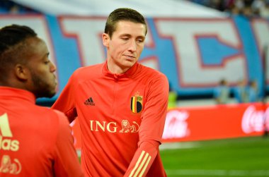 SAINT-PETERSBURG, RUSSIA - November 16, 2019: Belgium national football team training session during UEFA EURO 2020 qualifying match between Russia against Belgium, Russia