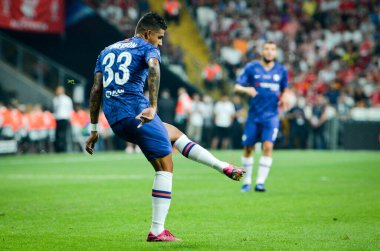 Istanbul, Turkey - August 14, 2019: Emerson player during the UEFA Super Cup Finals match between Liverpool and Chelsea at Vodafone Park in Vodafone Arena, Turkey