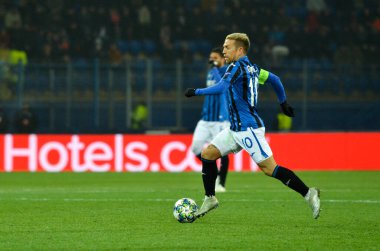 KHARKIV, UKRAINE - December 11, 2019: Papu Gomez player during the UEFA Champions League match between Shakhtar vs Atalanta Bergamasca Calcio BC (Italy), Ukraine
