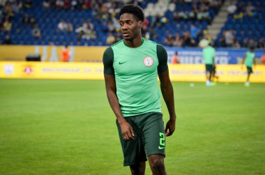 DNIPRO, UKRAINE - September 10, 2019: Ola Aina player during the friendly match between national team Ukraine against Nigeria national team, Ukraine