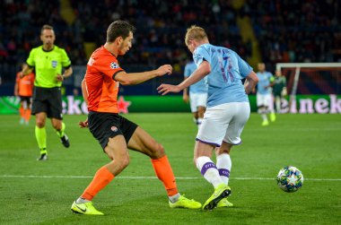 KHARKIV, UKRAINE - September 18, 2019: Kevin De Bruyne during the UEFA Champions League match between Shakhtar Donetsk vs Manchester City (England), Ukraine