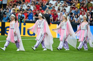 Istanbul, Turkey - August 14, 2019:  Officially opened with a colorful ceremony  UEFA Super Cup Finals match between Liverpool and Chelsea at Vodafone Park in Vodafone Arena, Turkey