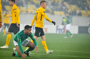 LVIV, UKRAINE - November 07, 2019: Arnaud Nordin player during the UEFA Europa League match between Alexandria (Ukraine) vs AS Saint Etienne (France), Ukraine