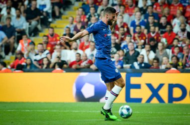 Istanbul, Turkey - August 14, 2019: Olivier Giroud player during the UEFA Super Cup Finals match between Liverpool and Chelsea at Vodafone Park in Vodafone Arena, Turkey