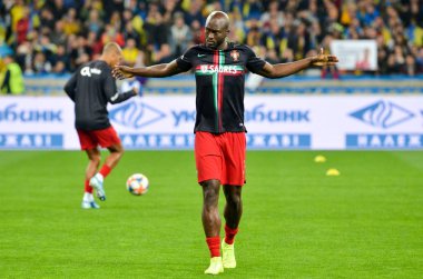 Kyiv, Ukrayna - 14 Ekim 2019: Uefa Euro 2020 ön eleme karşılaşmasında Ukrayna milli takımı Ukrayna ile Ukrayna milli takımı arasında oynanan karşılaşmada Danilo Pereira oyuncusu