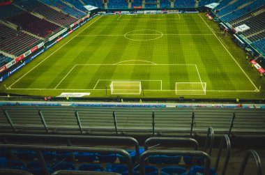 SAINT-PETERSBURG, RUSSIA - November 16, 2019: General view of the Gazprom Arena stadium with inside view during UEFA EURO 2020 qualifying match between national team Russia against Belgium, Russia