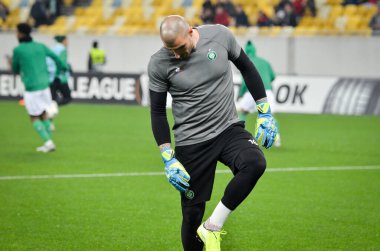 LVIV, UKRAINE - November 07, 2019: Stephane Ruffier during the UEFA Europa League match between Alexandria (Ukraine) vs AS Saint Etienne (France), Ukraine