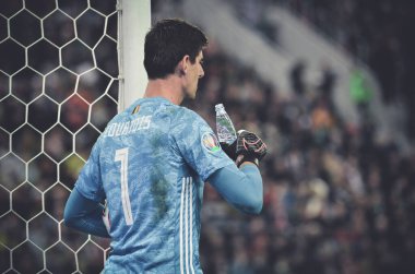 SAINT-PETERSBURG, RUSSIA - November 16, 2019: Thibaut Courtois player during UEFA EURO 2020 qualifying match between national team Russia against Belgium national team, Russia