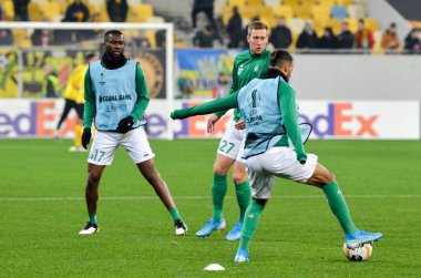 LVIV, UKRAINE - November 07, 2019:  AS Saint Etienne training session during the UEFA Europa League match between Alexandria (Ukraine) vs AS Saint Etienne (France), Ukraine