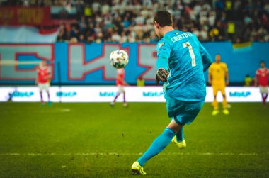 SAINT-PETERSBURG, RUSSIA - November 16, 2019: Football player during UEFA EURO 2020 qualifying match between national team Russia against Belgium national team, Russia