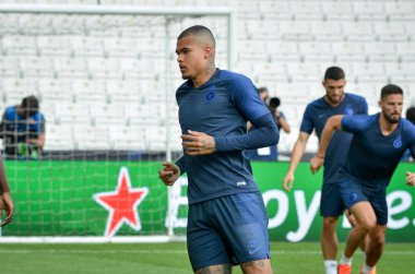 İstanbul, Türkiye - 14 Ağustos 2019: Kenedy ve antrenman oturumu Uefa Süper Kupası Finalleri öncesinde Liverpool ile Chelsea arasında Vodafone Park, Vodafone Arena, Türkiye