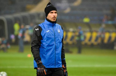KHARKIV, UKRAINE - December 11, 2019: Marco Sportiello players during the UEFA Champions League match between Shakhtar vs Atalanta Bergamasca Calcio BC (Italy), Ukraine