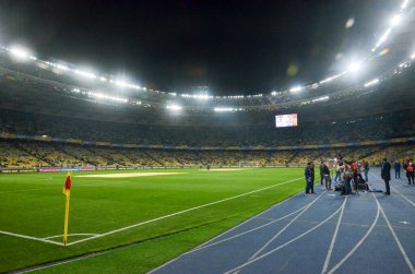 KYIV, UKRAINE - October 14, 2019: General view of the stadium and the view inside the bowl of the stadium during the UEFA EURO 2020 qualifying match between Ukraine against Portugal, Ukraine