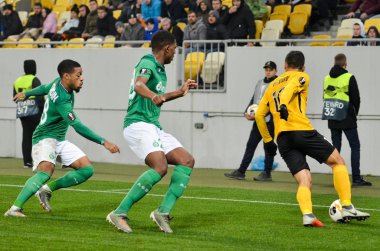 LVIV, UKRAINE - November 07, 2019:  Zaydou Youssouf player during the UEFA Europa League match between Alexandria (Ukraine) vs AS Saint Etienne (France), Ukraine