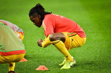 SAINT-PETERSBURG, RUSSIA - November 16, 2019: Dedryck Boyata training session during UEFA EURO 2020 qualifying match between Russia against Belgium, Russia