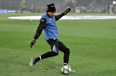 KHARKIV, UKRAINE - December 11, 2019: Football players during the UEFA Champions League match between Shakhtar vs Atalanta Bergamasca Calcio BC (Italy), Ukraine