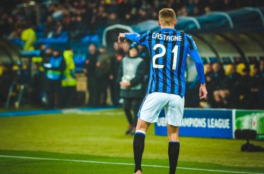 KHARKIV, UKRAINE - December 11, 2019: Timothy Castagne player during the UEFA Champions League match between Shakhtar vs Atalanta Bergamasca Calcio BC (Italy), Ukraine