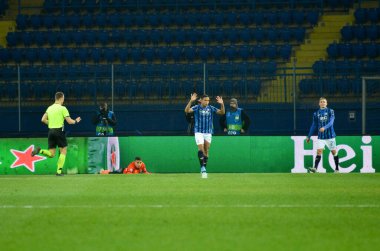 KHARKIV, UKRAINE - December 11, 2019: Luis Muriel player during the UEFA Champions League match between Shakhtar vs Atalanta Bergamasca Calcio BC (Italy), Ukraine
