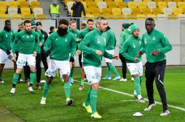 LVIV, UKRAINE - November 07, 2019:  AS Saint Etienne training session during the UEFA Europa League match between Alexandria (Ukraine) vs AS Saint Etienne (France), Ukraine