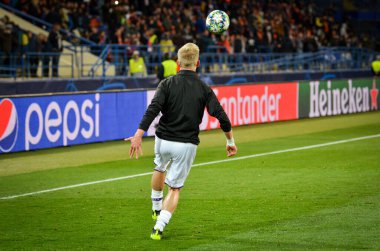 KHARKIV, UKRAINE - September 18, 2019: Oleksandr Zinchenko player during the UEFA Champions League match between Shakhtar Donetsk vs Manchester City (England), Ukraine