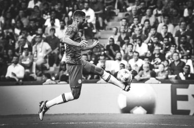 Istanbul, Turkey - August 14, 2019: Olivier Giroud player during the UEFA Super Cup Finals match between Liverpool and Chelsea at Vodafone Park in Vodafone Arena, Turkey