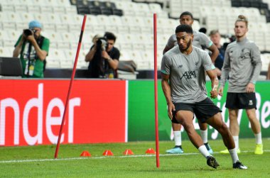 Istanbul, Turkey - August 14, 2019: Joe Gomez before the UEFA Super Cup Finals match between Liverpool and Chelsea at Vodafone Park in Vodafone Arena, Turkey