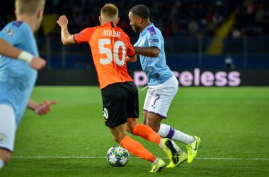 KHARKIV, UKRAINE - September 18, 2019: Raheem Sterling during the UEFA Champions League match between Shakhtar Donetsk vs Manchester City (England), Ukraine