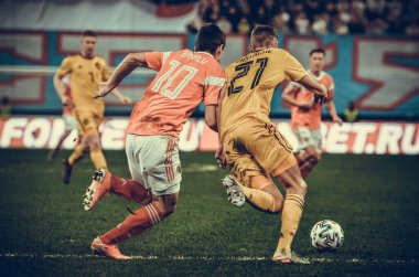 SAINT-PETERSBURG, RUSSIA - November 16, 2019: Timothy Castagne player during UEFA EURO 2020 qualifying match between national team Russia against Belgium national team, Russia