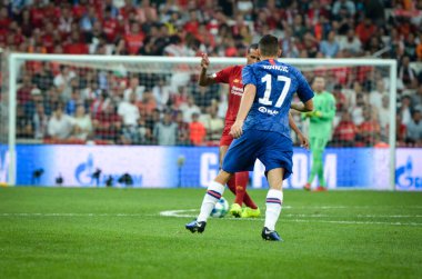 Istanbul, Turkey - August 14, 2019: Mateo Kovacic during the UEFA Super Cup Finals match between Liverpool and Chelsea at Vodafone Park in Vodafone Arena, Turkey