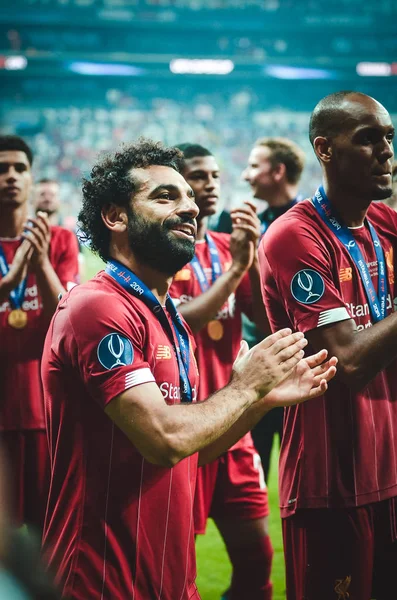 Istanbul Turkey August 2019 Mohamed Salah Celebrate Victory Uefa Super — Φωτογραφία Αρχείου
