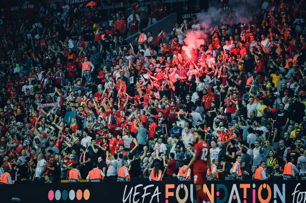 Istanbul Turkey August 2019 Football Fans Spectators Celebarte Goal Scored — Stock Photo, Image